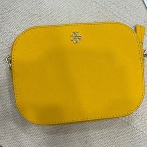 Tory Burch yellow cross body; super clean